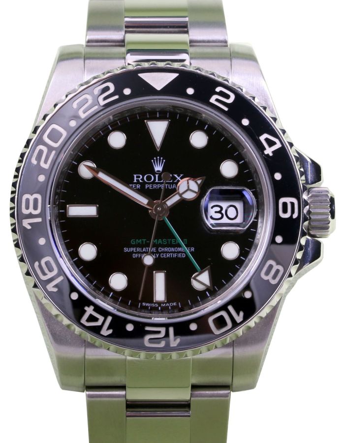 Rolex GMT-Master II Stainless Steel Black Dial Oyster Bracelet 116710LN - PRE-OWNED 