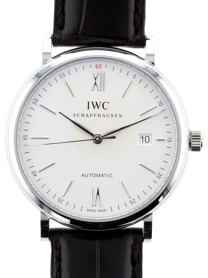 IWC Portofino Automatic Stainless Steel 40mm Silver Dial IW356501 Leather Strap