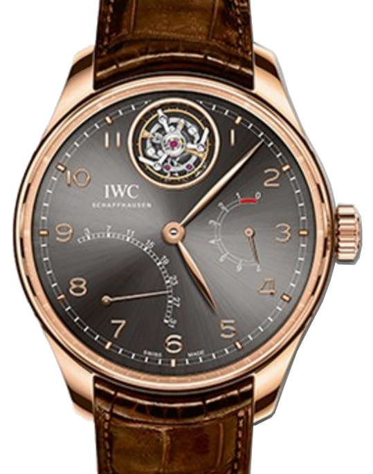 IWC Schaffhausen IW504602 Portugieser Tourbillon Myst?re R?trograde Ardoise Arabic Red Gold Brown Leather 44.2mm Manual