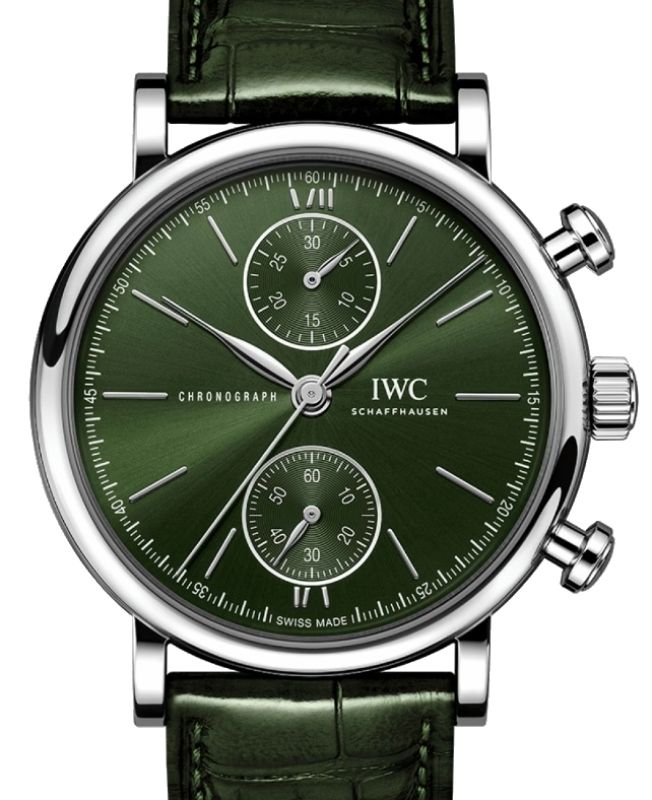 IWC Portofino Chronograph Stainless Steel 39mm Green Dial IW391405
