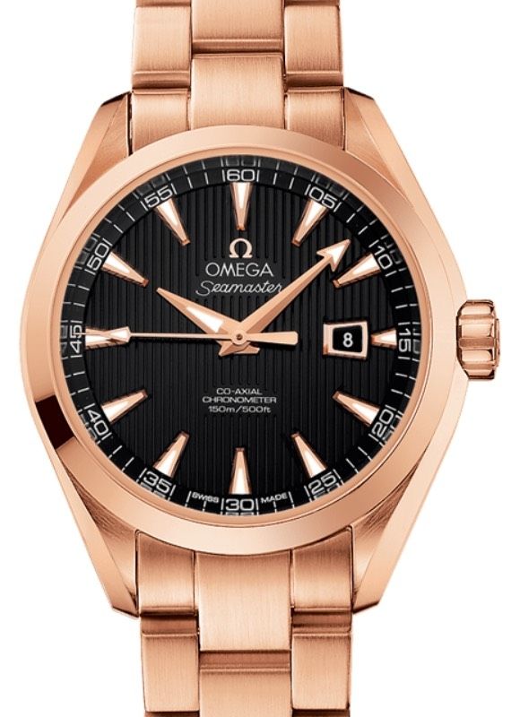 Omega Seamaster Aqua Terra 150M Co-Axial Chronometer 34mm Red Gold Black Dial Red Gold Bracelet 231.50.34.20.01.002 - BRAND NEW