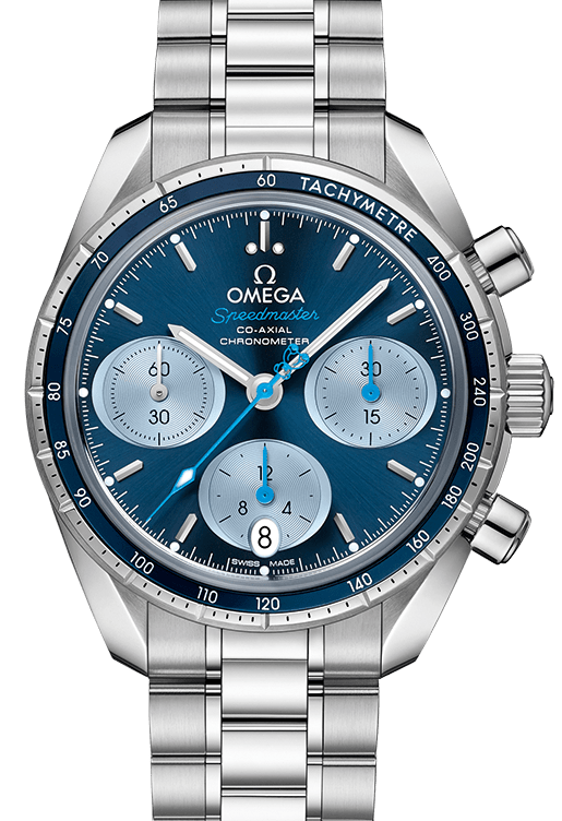 Omega Speedmaster Co-Axial Chronometer Chronograph Stainless Steel Blue 38mm Dial Bezel & Bracelet 324.30.38.50.03.002 - BRAND NEW  
