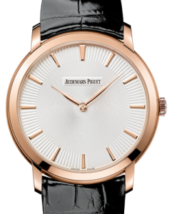 Audemars Piguet 15180OR.OO.A102CR.01 Jules Audemars Extra-Thin 41mm Silver Index Rose Gold Leather BRAND NEW