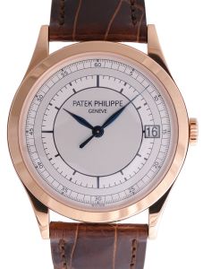 Patek Philippe 5296R-001 Calatrava 38mm Silver Date Rose Gold Leather BRAND NEW