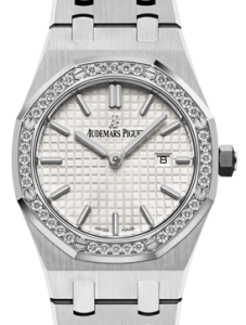 Audemars Piguet Royal Oak Quartz Ladies 33mm Stainless Steel Silver Dial Diamond Bezel 67651ST.ZZ.1261ST.01 - BRAND NEW