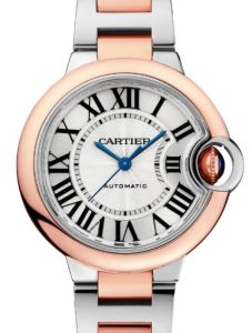 Cartier Ballon Bleu de Cartier Steel/Rose Gold 33mm Silver Dial W2BB0032