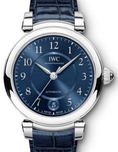 IWC Schaffhausen Da Vinci Automatic 36 IW458312 Blue Arabic Stainless Steel Blue Leather 36mm BRAND NEW