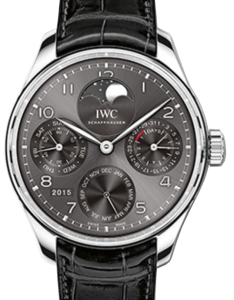 IWC Schaffhausen IW503301 Portugieser Perpetual Calendar Ardoise Arabic White Gold Black Leather 44.2mm Automatic