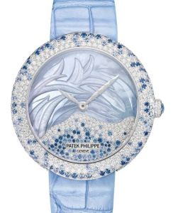 Patek Philippe Calatrava Haute Joaillerie White Gold 35.8mm Mother of Pearl Diamonds Blue Sapphires Dial 4899/901G-001 - BRAND NEW