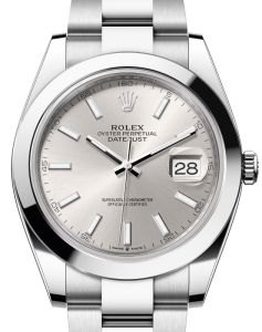 Rolex Datejust 41 Stainless Steel Silver Index Dial Smooth Bezel Oyster Bracelet 126300 - BRAND NEW