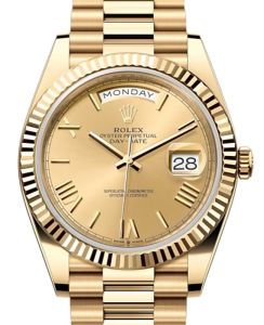 Rolex Day-Date 40 President Yellow Gold Champagne Roman Dial 228238