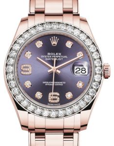 Rolex Pearlmaster 39 Rose Gold Aubergine Diamond Dial & Diamond Bezel Pearlmaster Bracelet 86285 - BRAND NEW